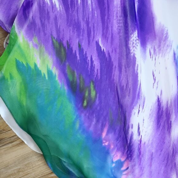 🔸️Dave & Johnny White, Purple, & Blue Floral Sleeveless Dress Size 13/14 - Picture 13 of 15